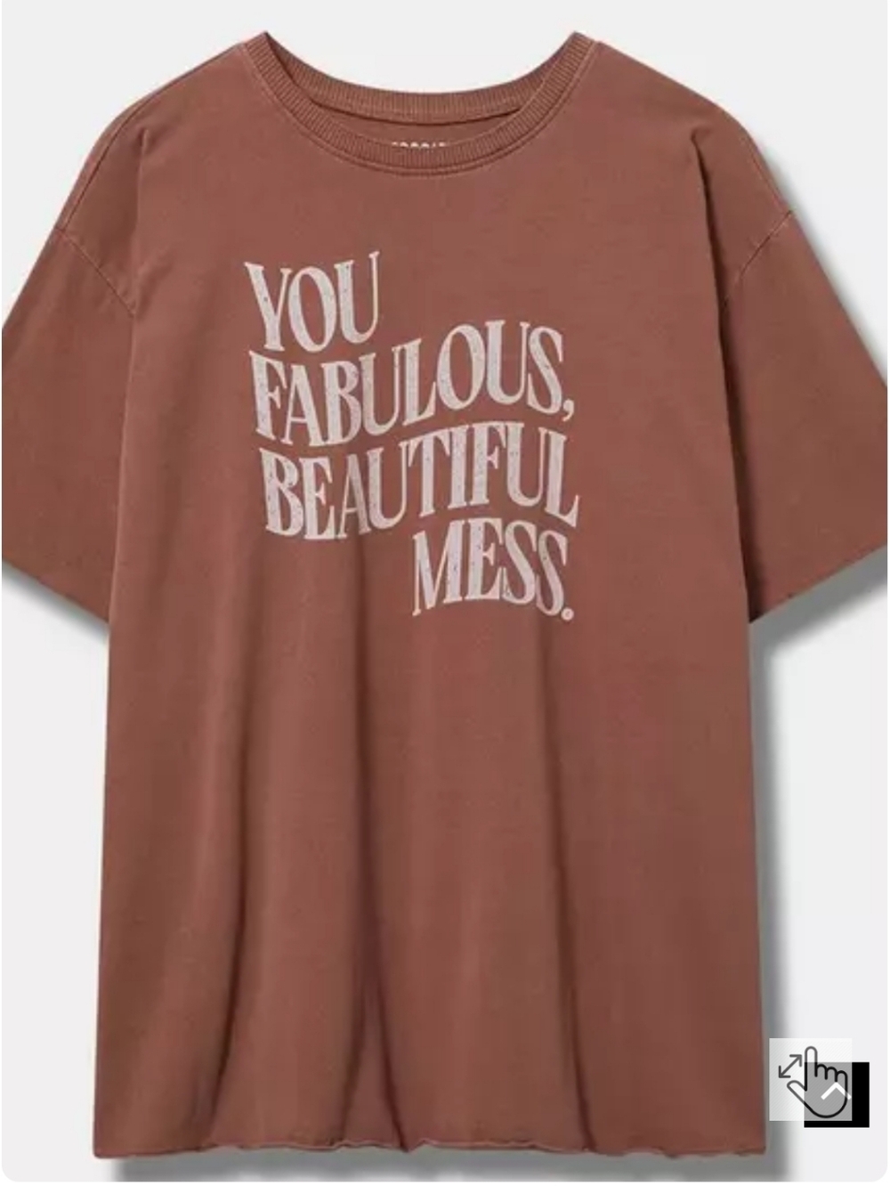 torrid Rust Brown Graphic Tee - "You Fabulous, Beautiful Mess" - Picture 1 of 5